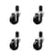 Service Caster 3.5'' Soft Rubber Wheel Swivel 1-5/8'' Expanding Stem Caster Set, 4PK SCC-EX20S3514-SRS-158-4 - alternate 1